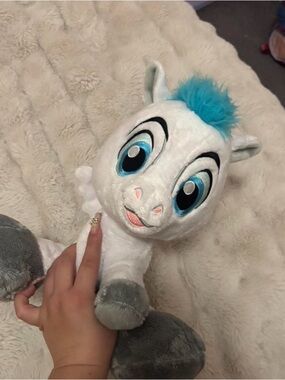 Disney White and Blue Plush Pony Stuffed Animal
